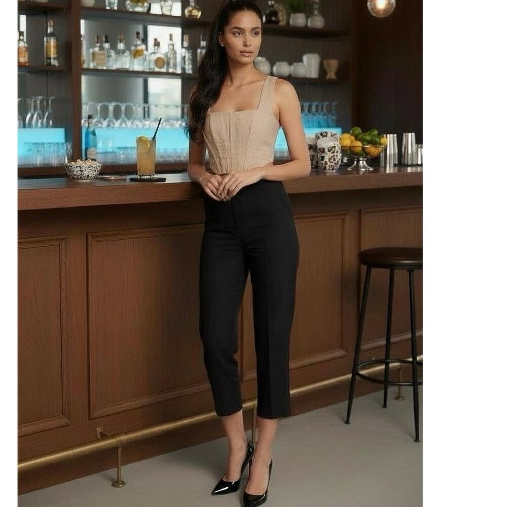 Gianni Bini Michelle Tan Linen Blend Corset Top Square Neck Size 12 NWT Festival